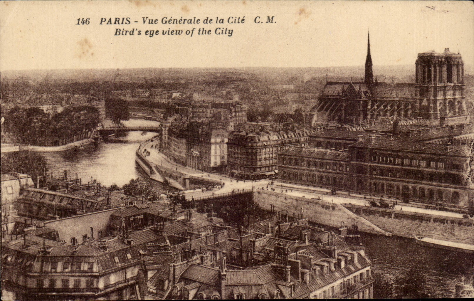 Paris CPA Vue de la generale de la Cite