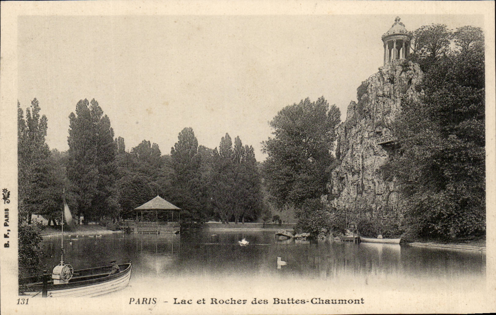 Paris CPA Lake and rock of the Chaumont Hillocks