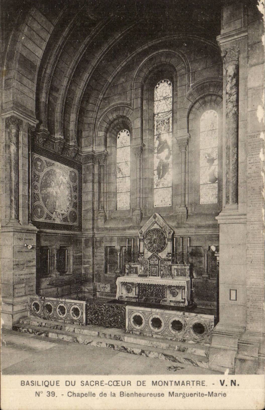 Paris CPA Basilique du Sacre Coeur de montmartre Chapelle de la bienheureuse Marguerite marie