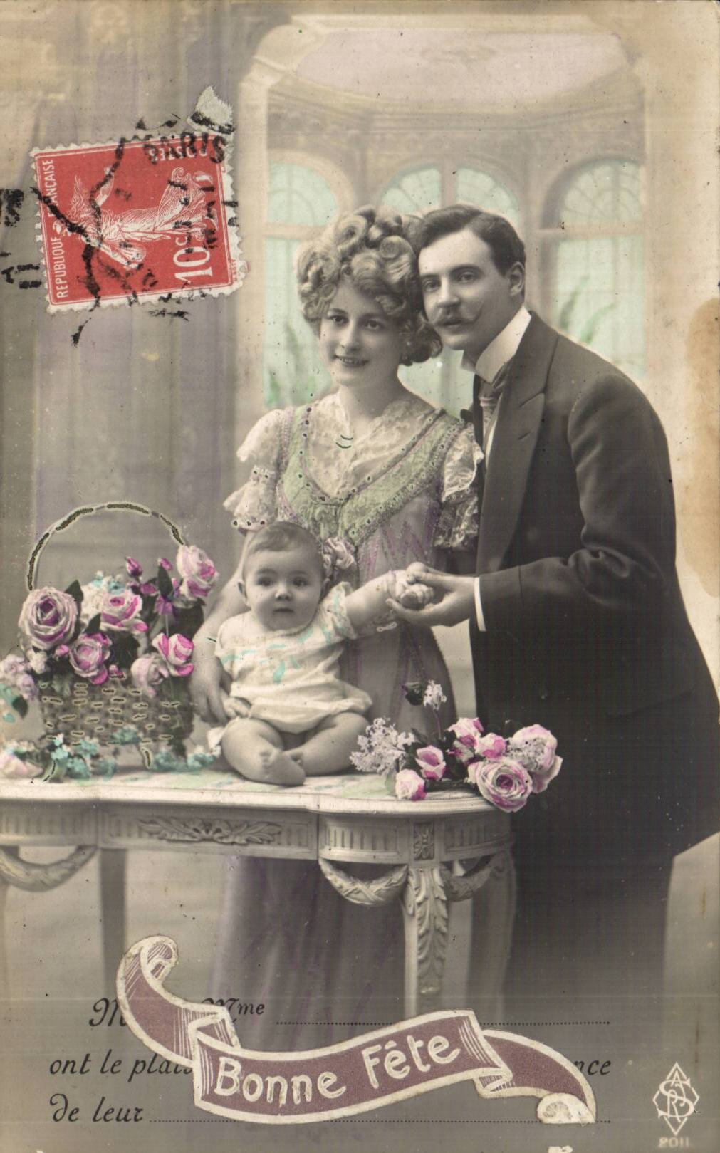 CPA Fantasy Woman and baby Good festival