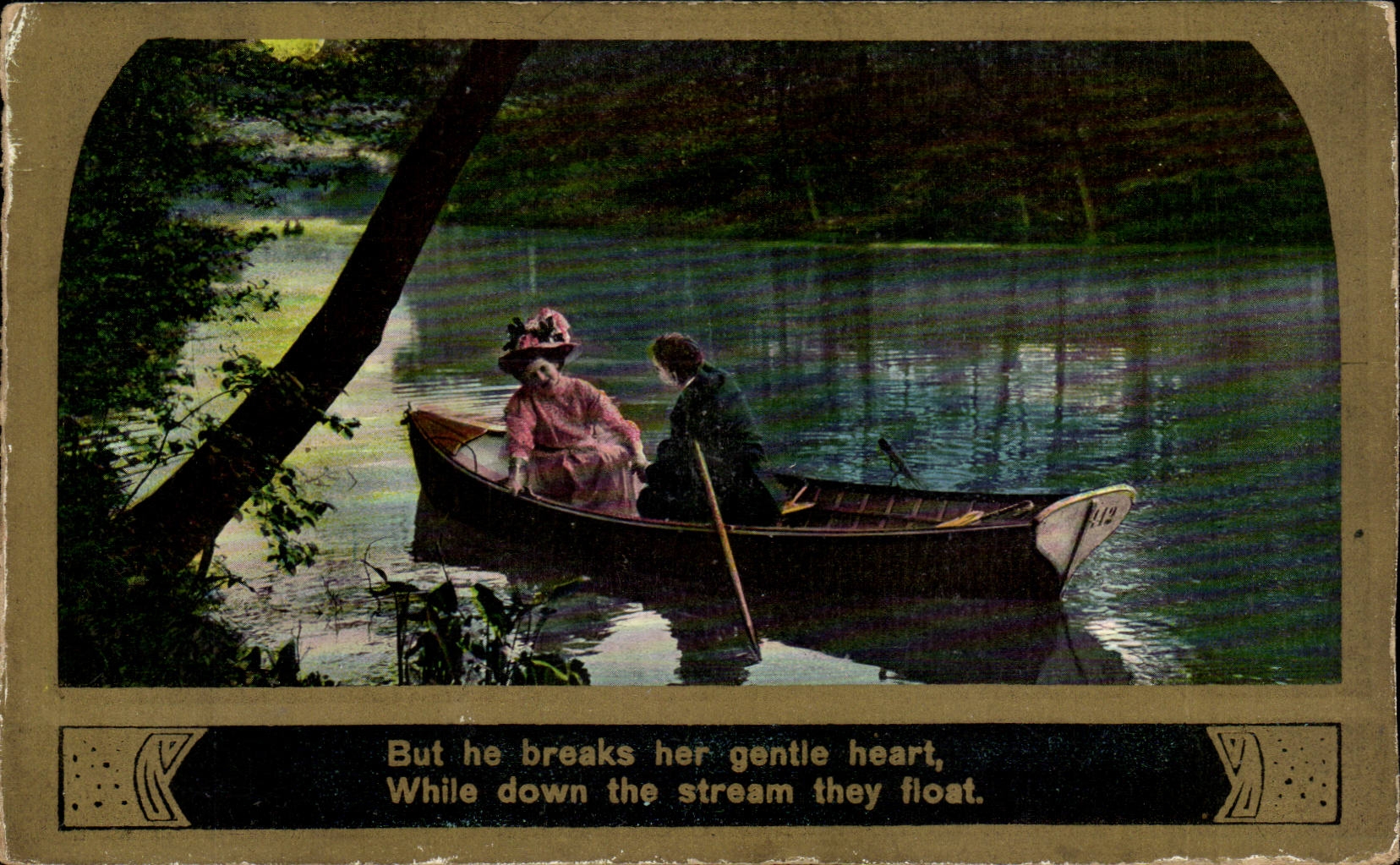 CPA Fantasy Woman in the boat