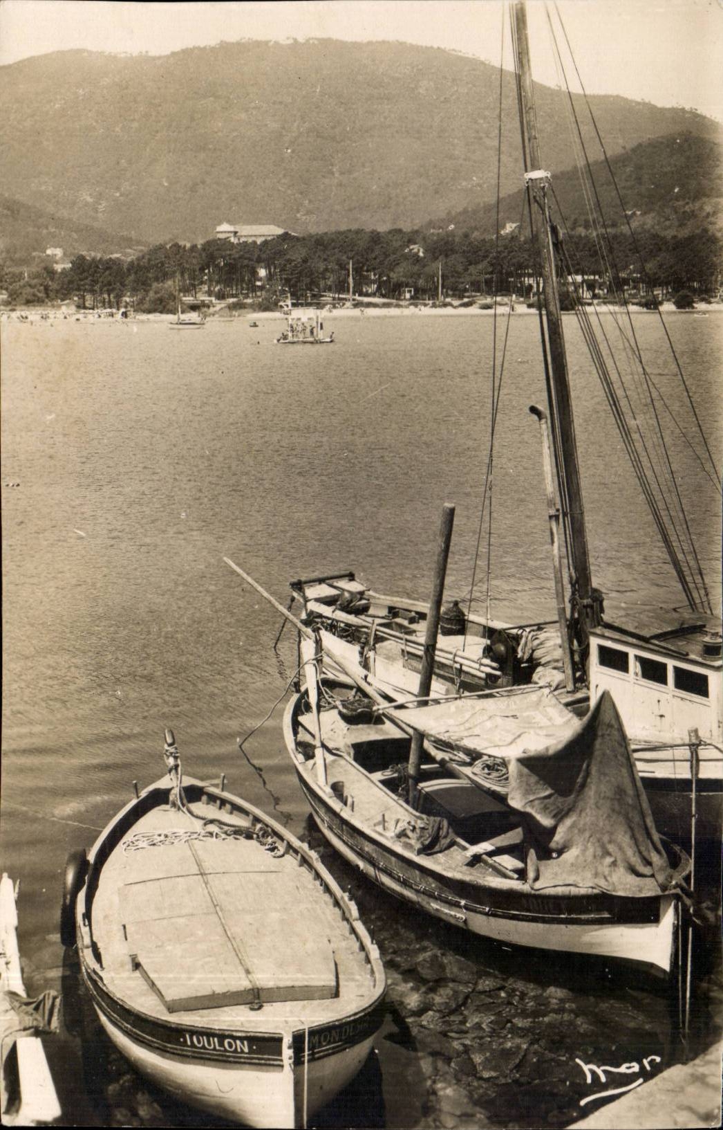 MODERN CARD Cavalaire on sea a corner of the port