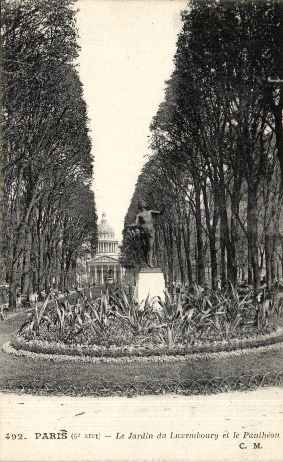 Paris CPA Garden of Luxembourg and the Pantheon