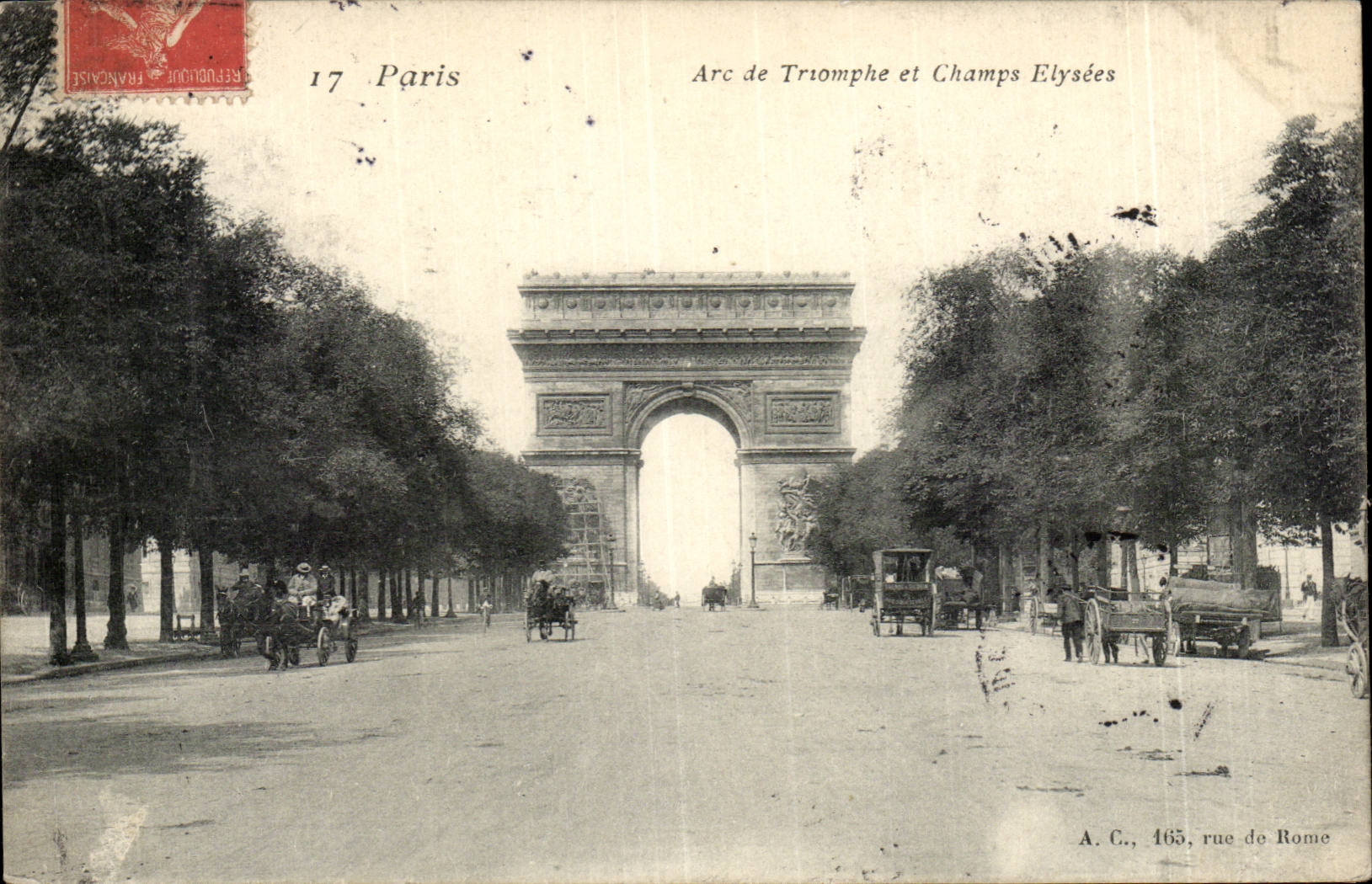 CPA Paris Arc de Triomphe of the Elysees Fields