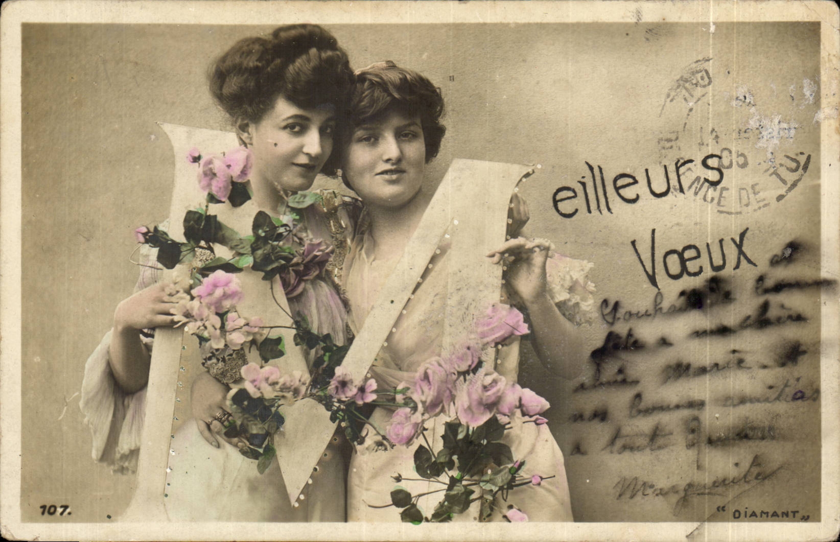 CPA Fantasy Woman Better wishes letter M