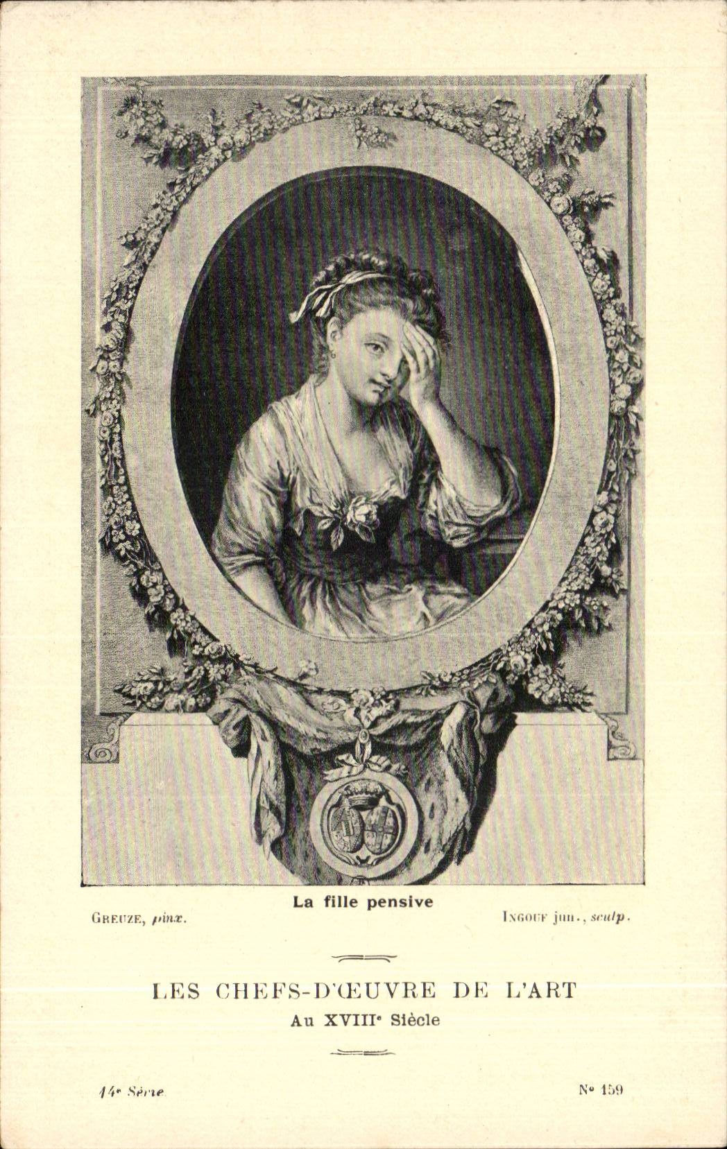 CPA Les chefs d'oeuvre de l'art La fille pensive Greuze Ingoff