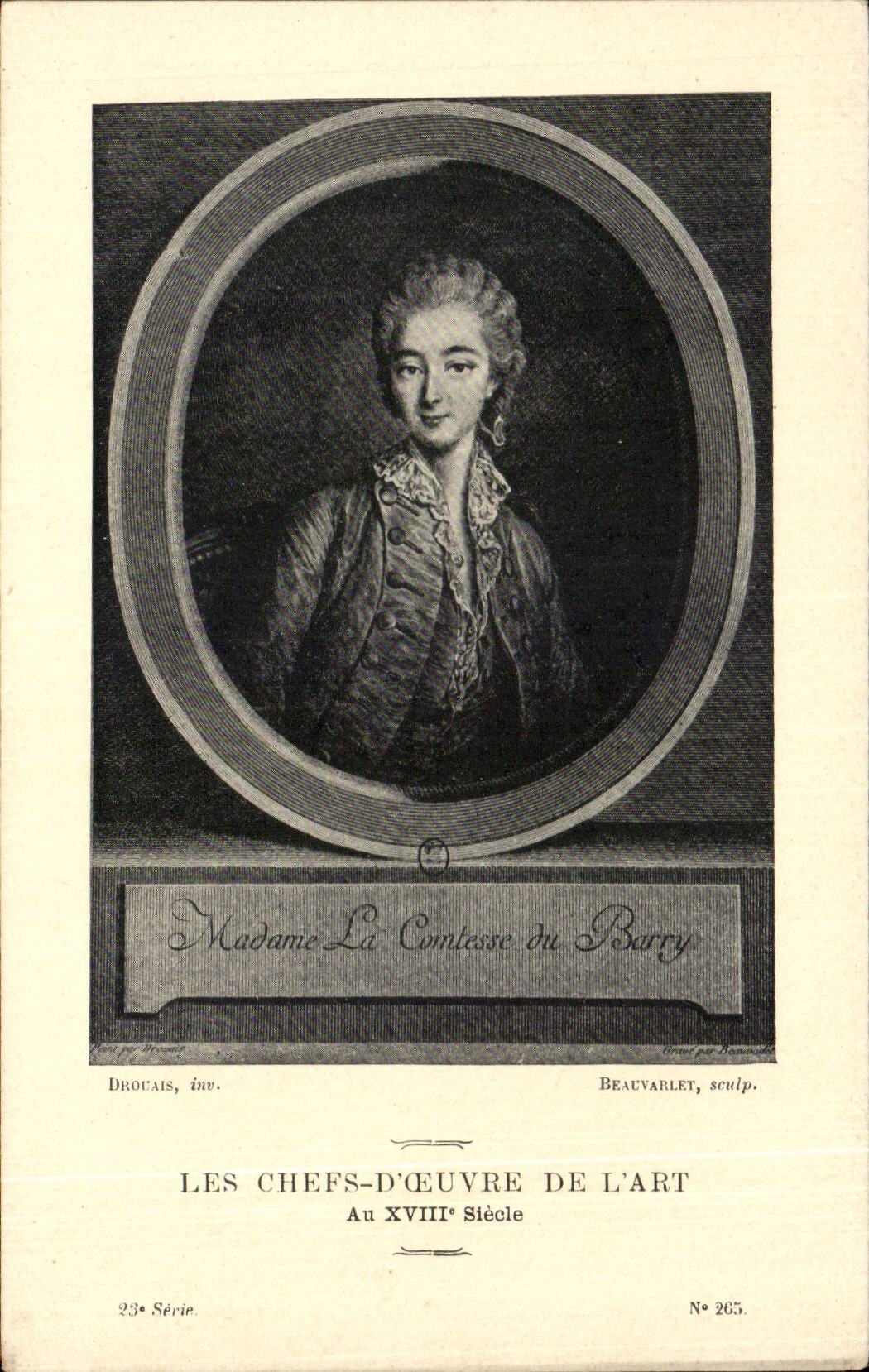 CPA Les chefs d'oeuvre de l'art Madame La Comtesse Du Barry Drouais Beauvarlet