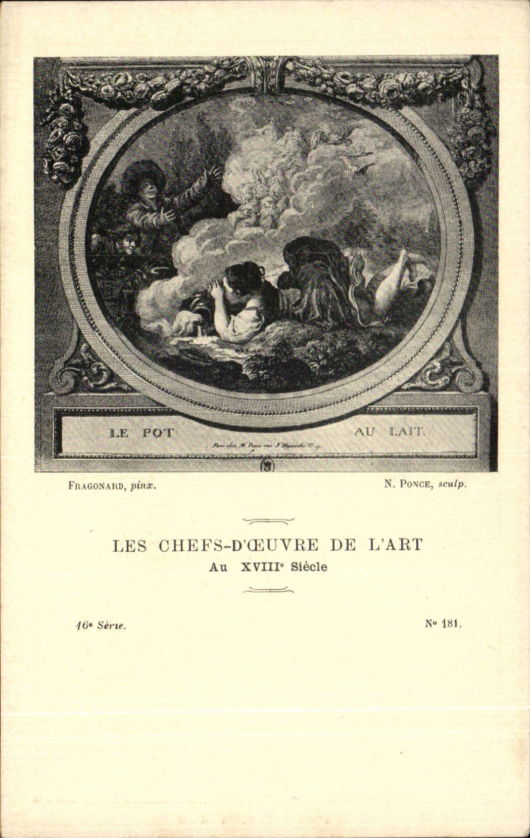 CPA Les chefs d'oeuvre de l'art Le pot au lait Fragonard Ponce
