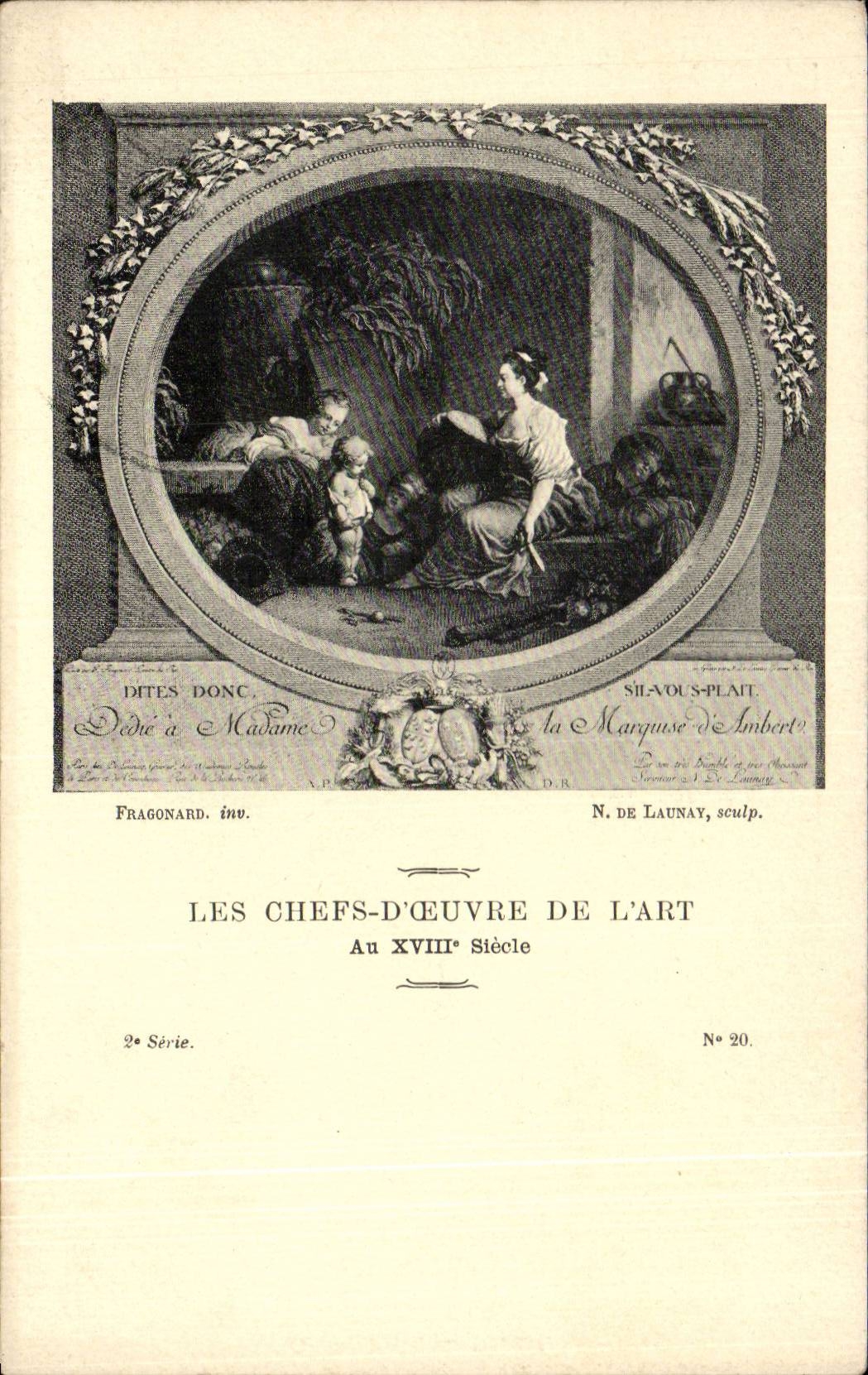 CPA Les chefs d'oeuvre de l'art Dites Donc s'il vous plait Fragonard De Launay