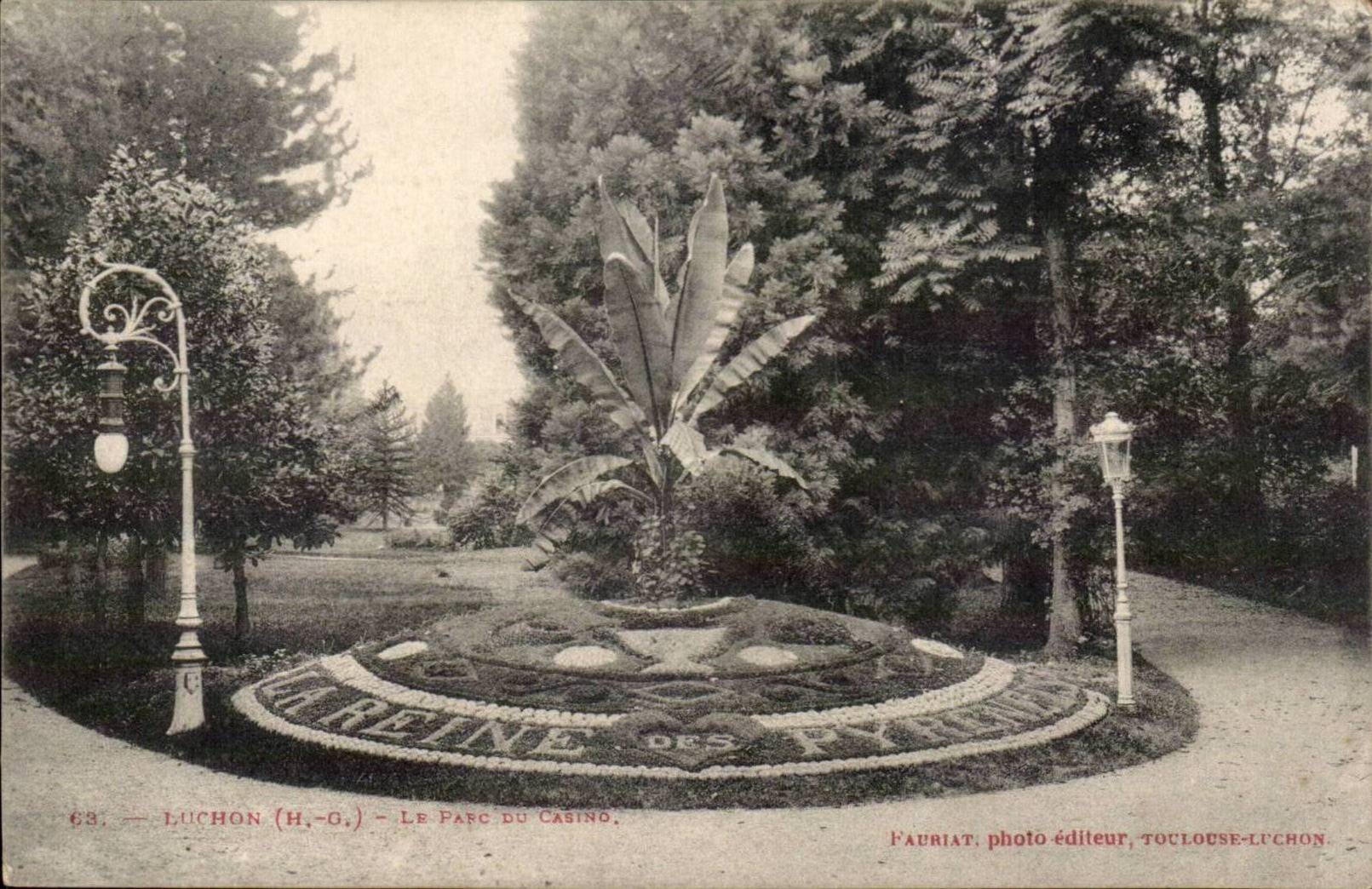 Luchon CPA der Park des Kasinos