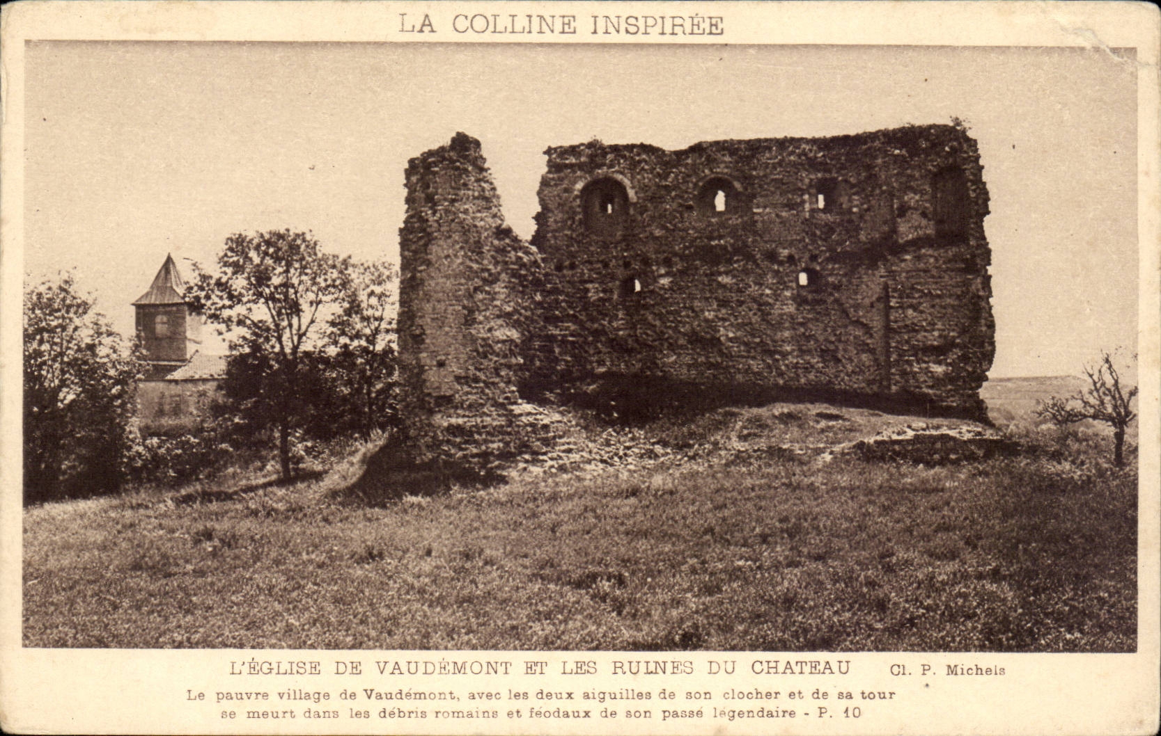 CPA L'eglise de Vaudemont et les ruines du chateau