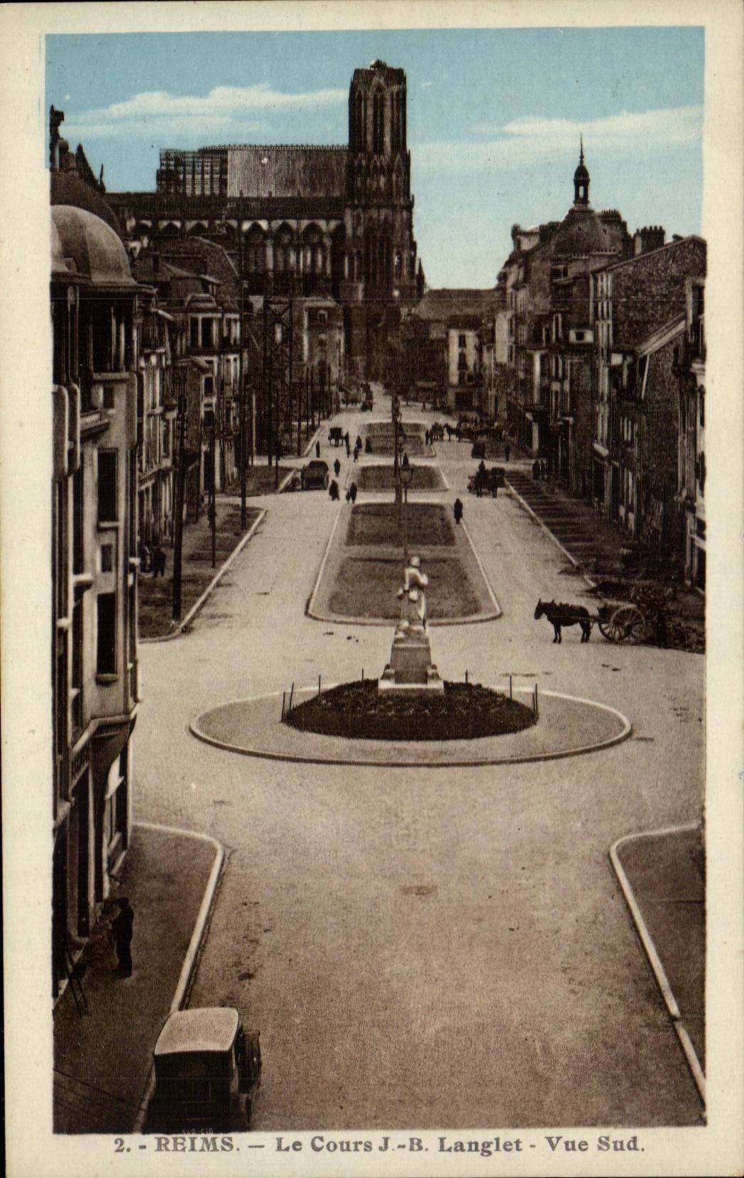 CPA Reims the course J B Langlet Seen southern