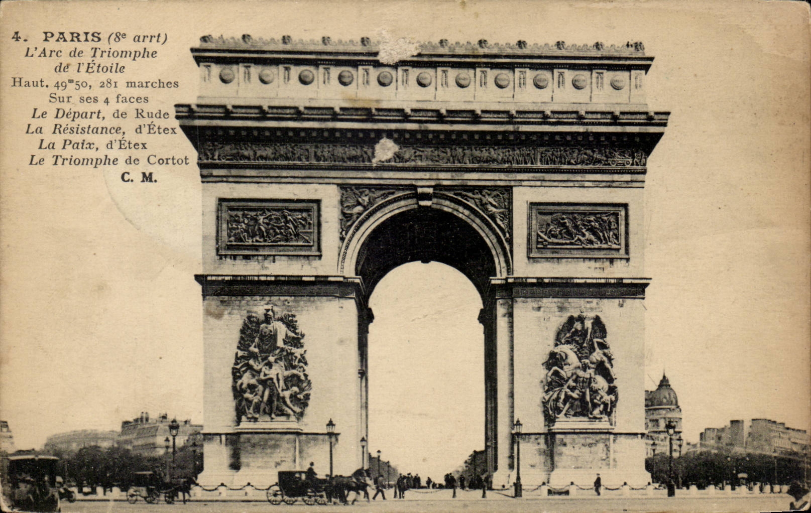 Paris CPA Arc de Triomphe of star