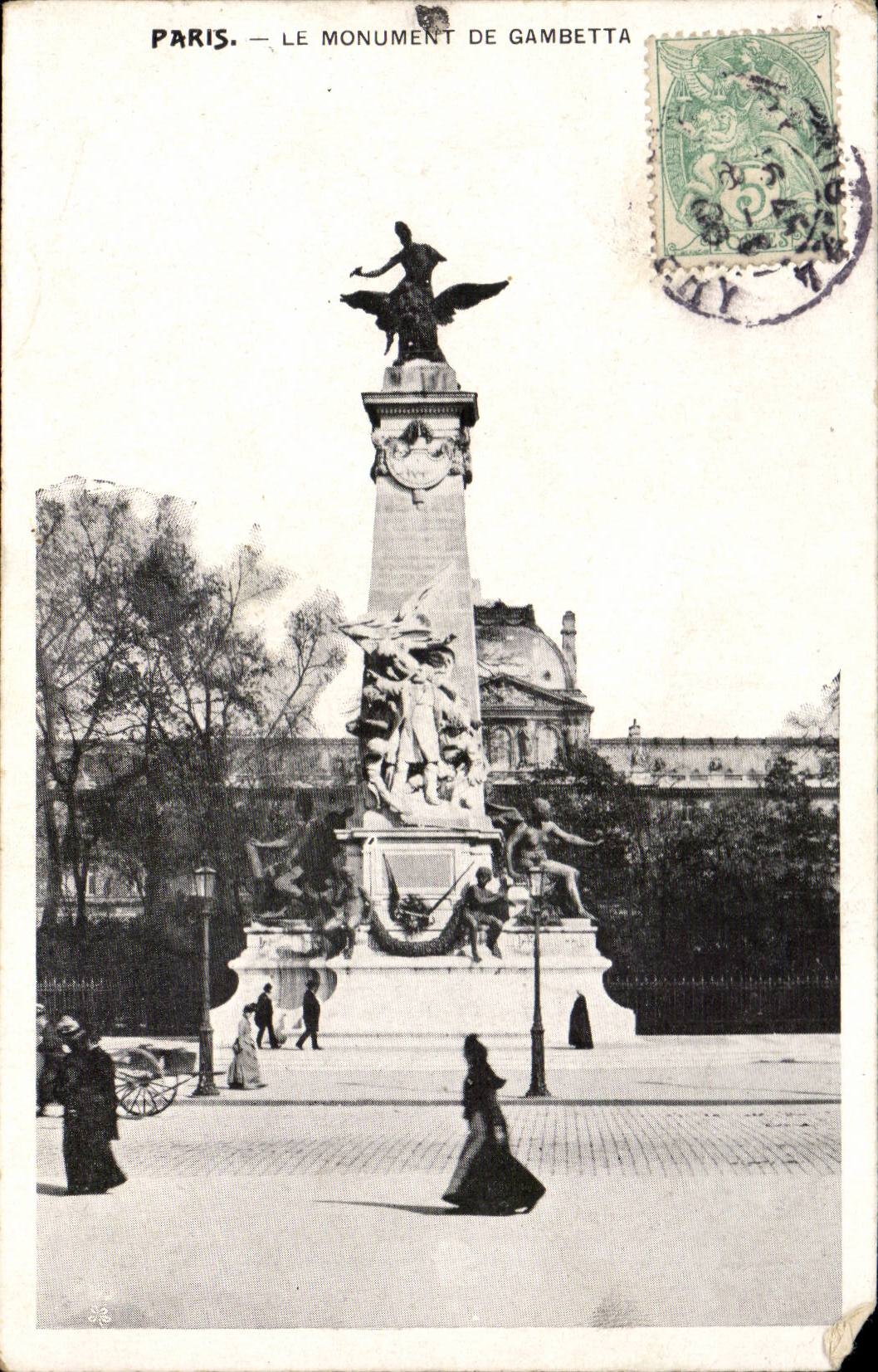 Paris CPA Le monument de Gambetta