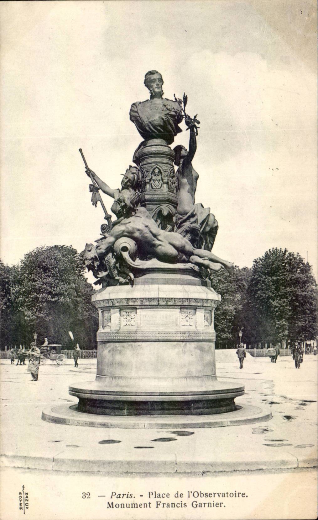 Paris CPA Places observatory Monument Francis Garnier