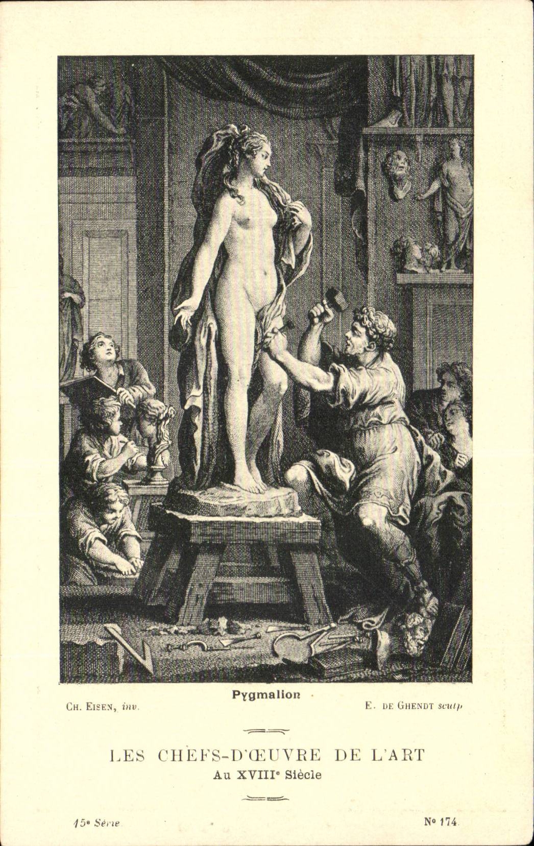 CPA chiefs of work of art of 18th Pygmalion Eisen De Ghendt Naked erotic