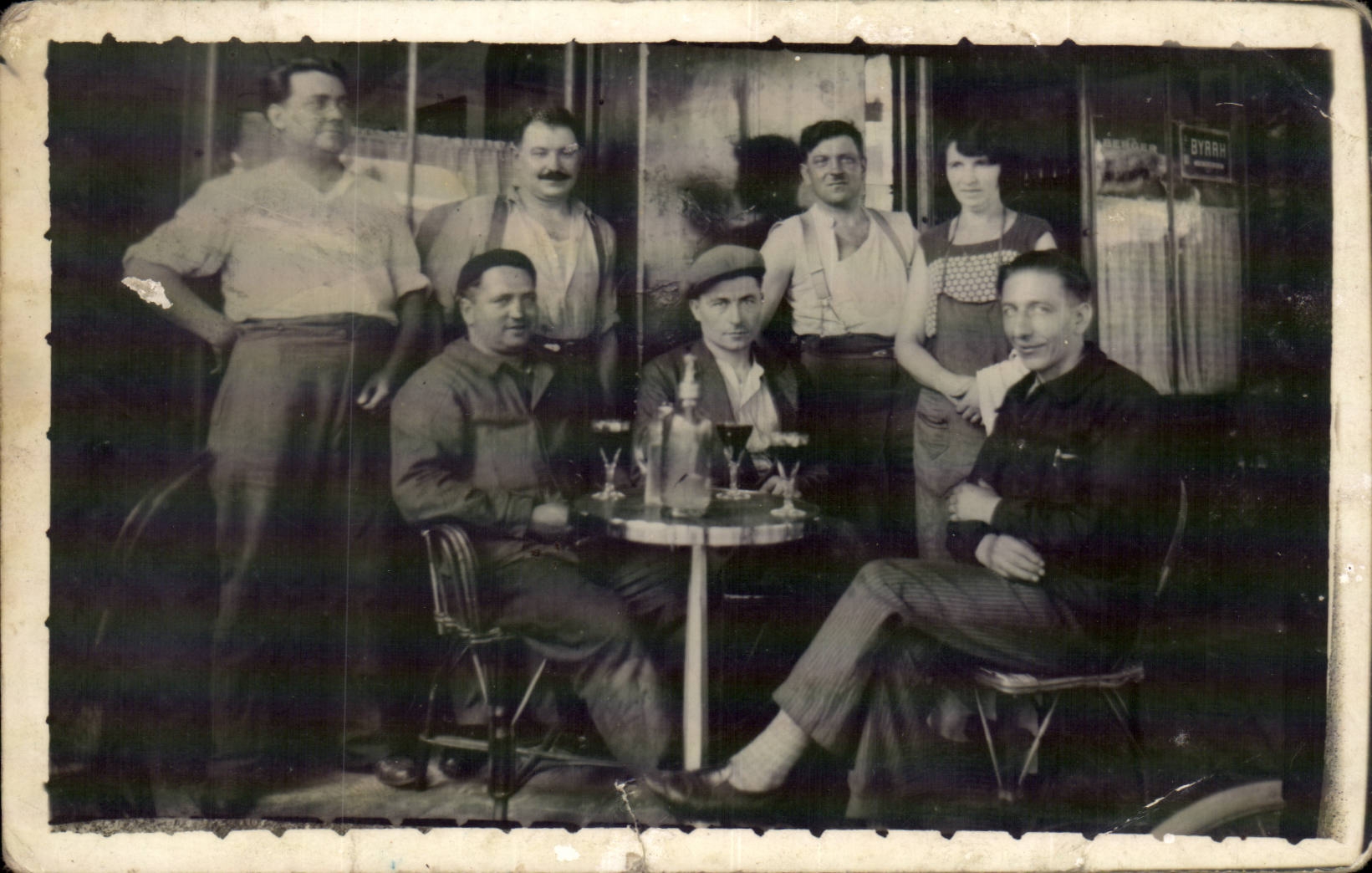 Real photo glass of aperitif to the coffee Folklore