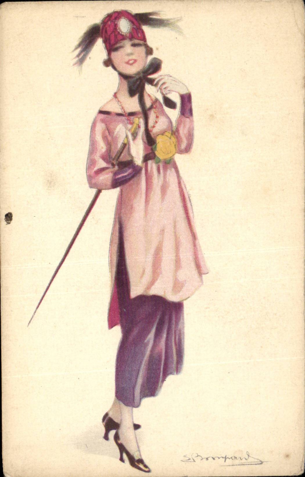 CPA Fantasy elegant Woman mad years