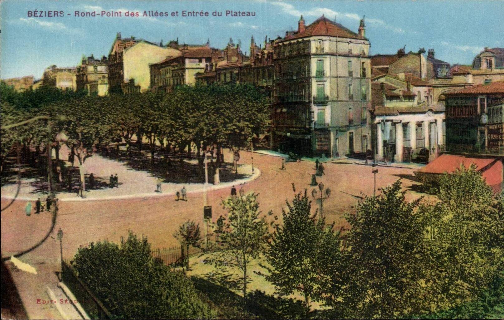 CPA Round Beziers point of the alleys and Entering of the plate