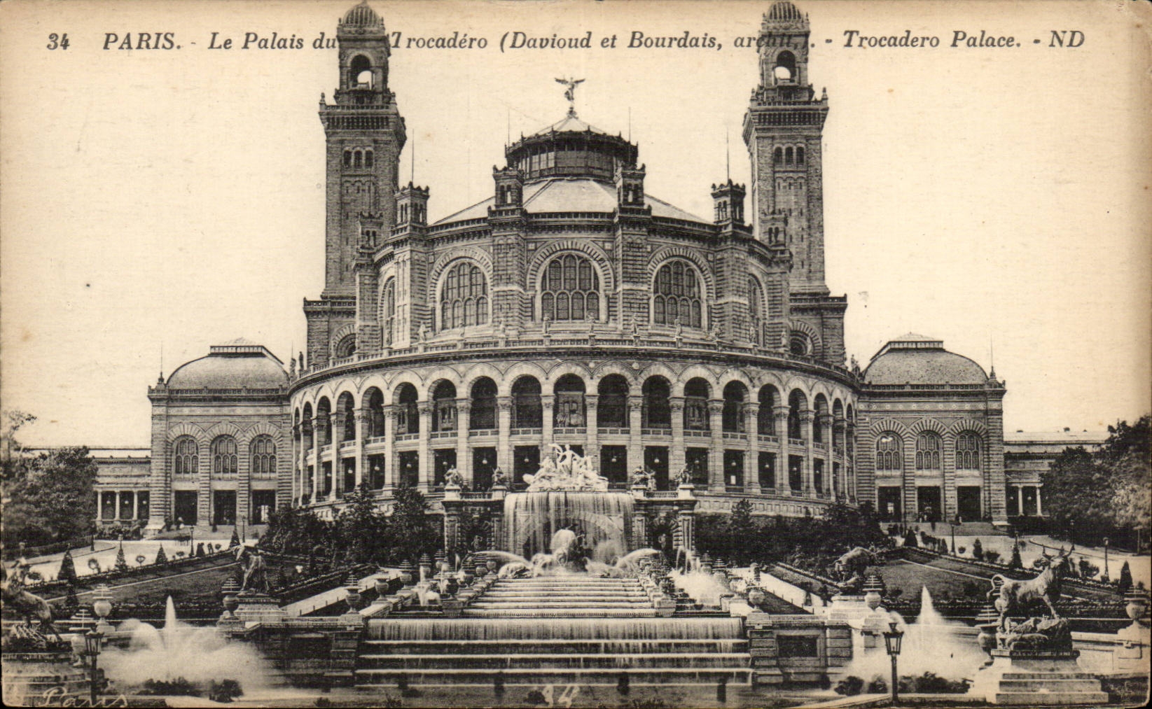 Paris CPA the palate of Trocadero