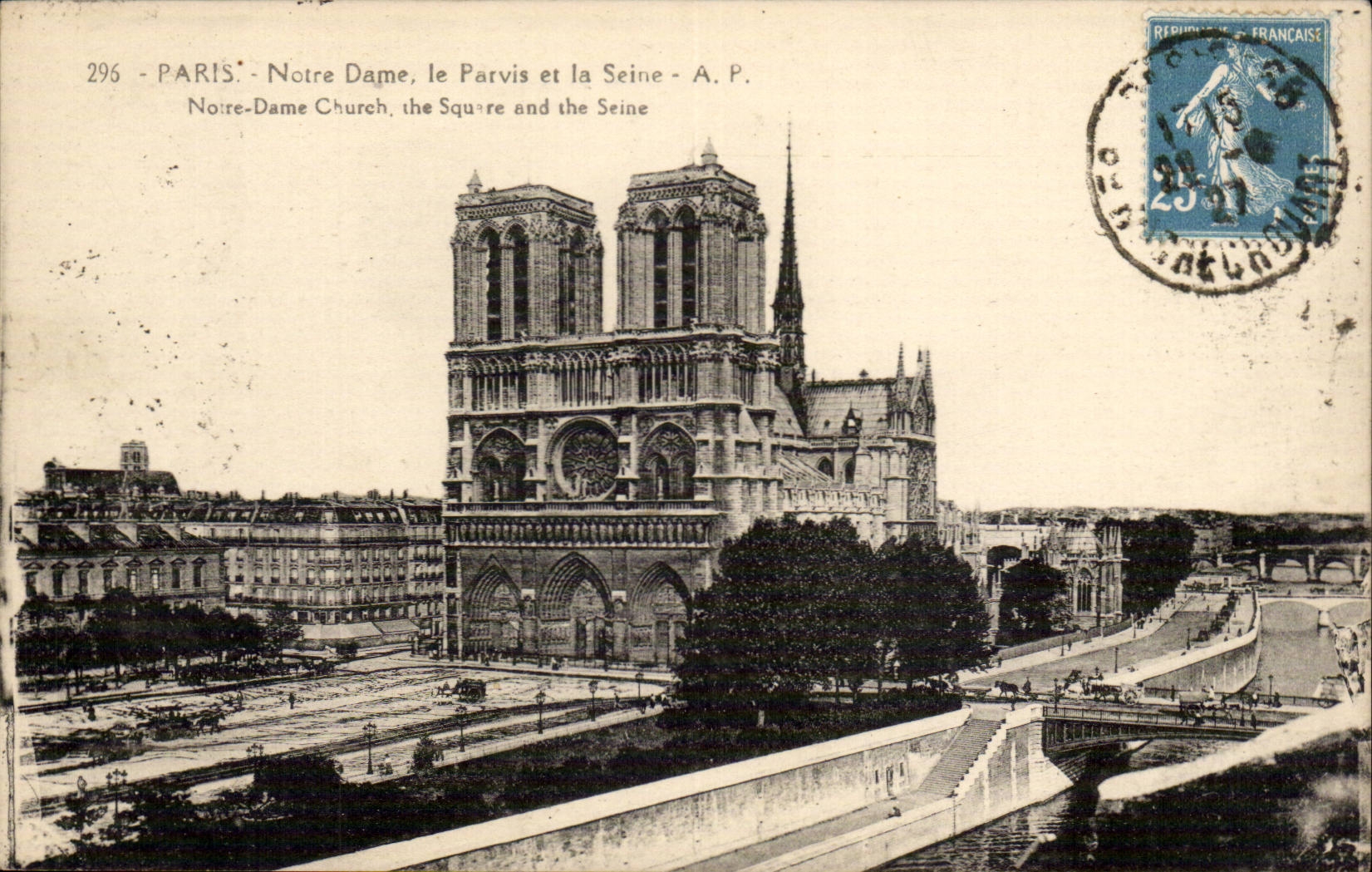 Paris CPA Notre Dame et la Seine