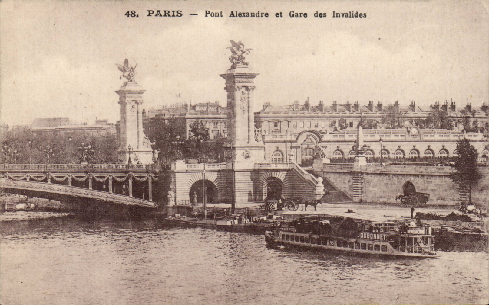 Paris CPA Bridge Alexandre and Station of Invalides