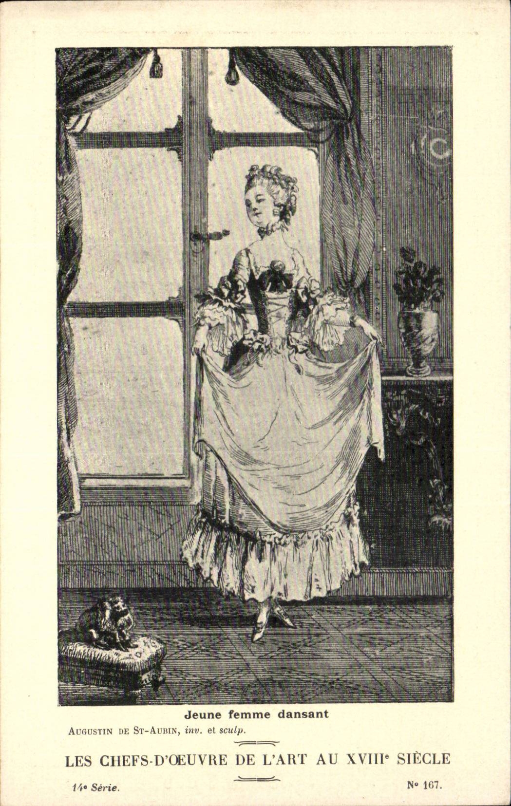 CPA Les chefs d'oeuvre de l'art Jeune femme dansant Augustin de St Aubin 