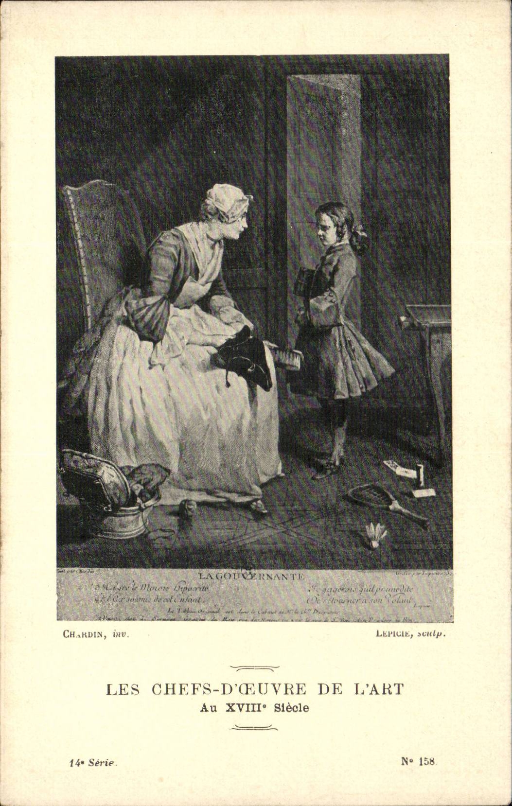 CPA Les chefs d'oeuvre de l'art La La gouvernante Chardin Lepecie