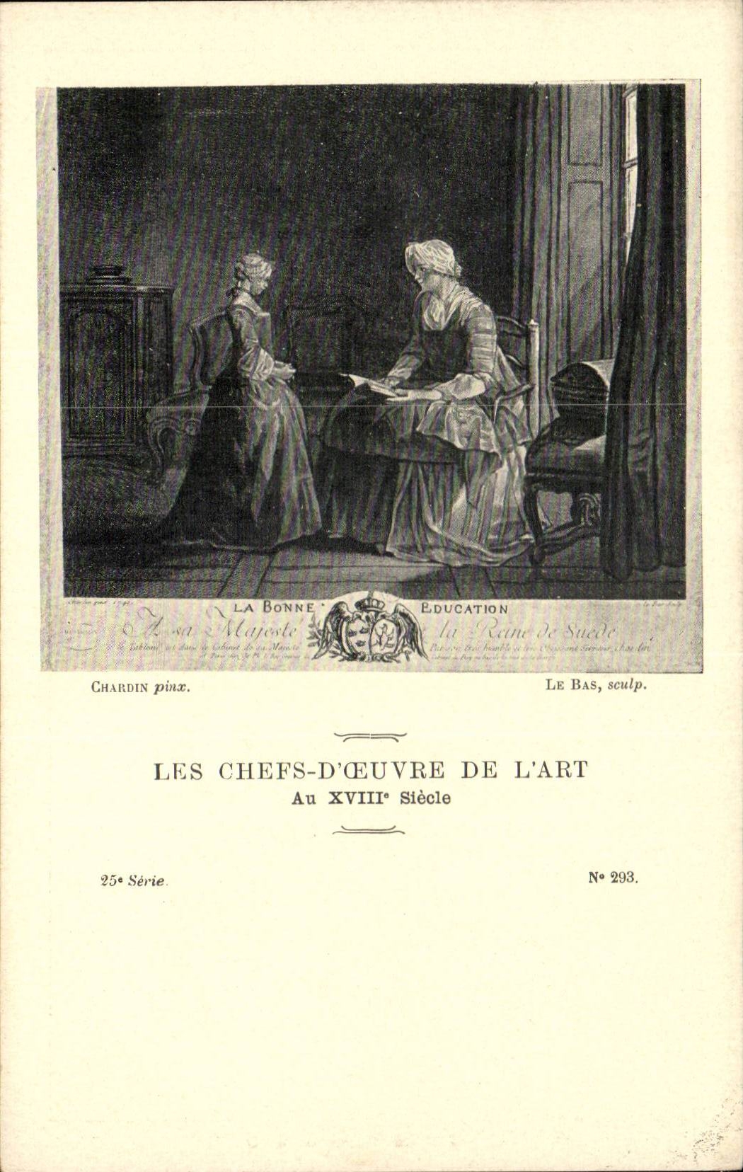 CPA Les chefs d'oeuvre de l'art La bonne education Chardin Le Bas