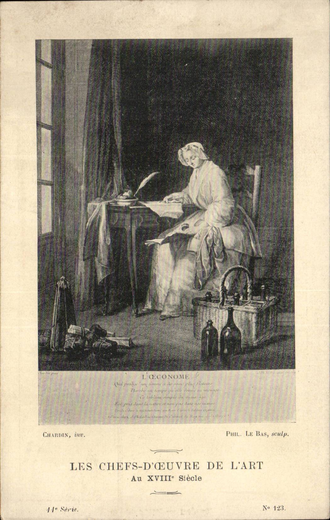 CPA Les chefs d'oeuvre de l'art L'Oeconomie Chardin Le Bas