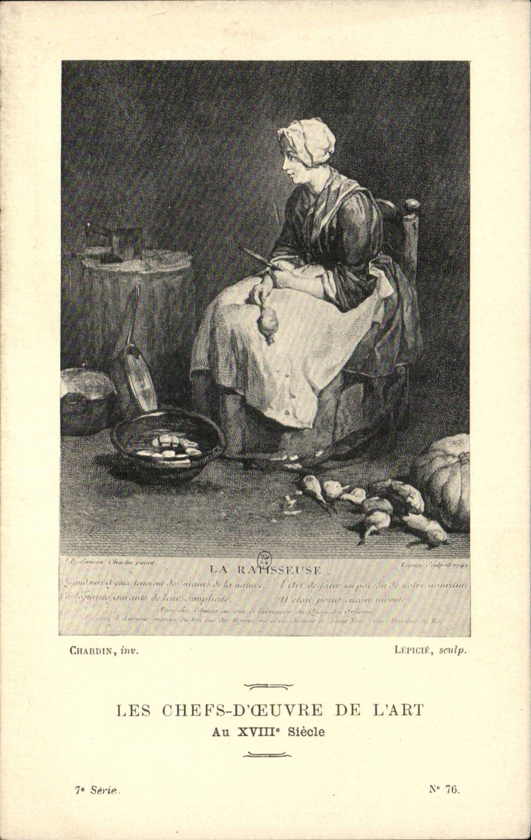 CPA Les chefs d'oeuvre de l'art La Ratisseuse Chardin Lepicie