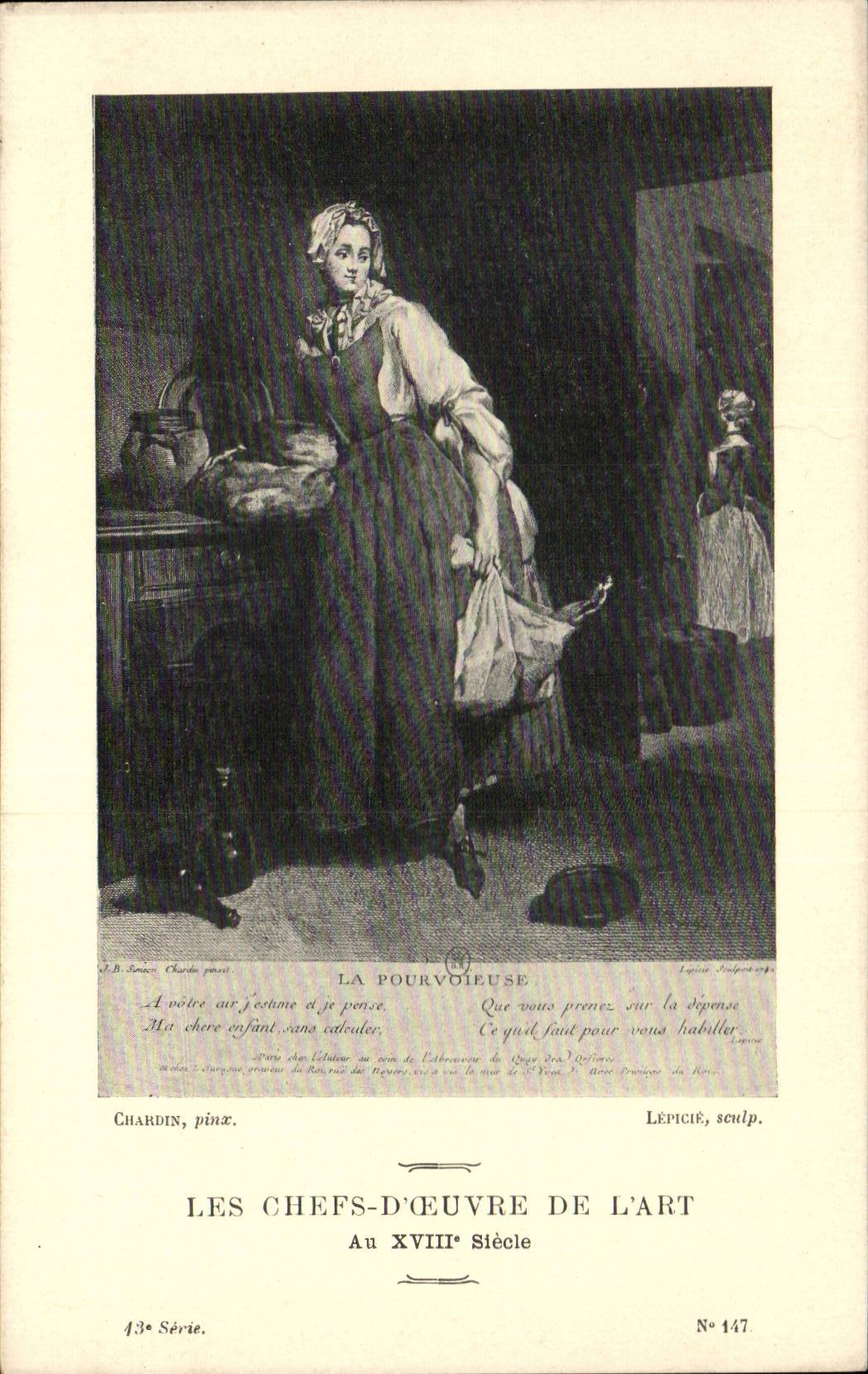 CPA Les chefs d'oeuvre de l'art La Pourvoieuse Chardin Lepicie
