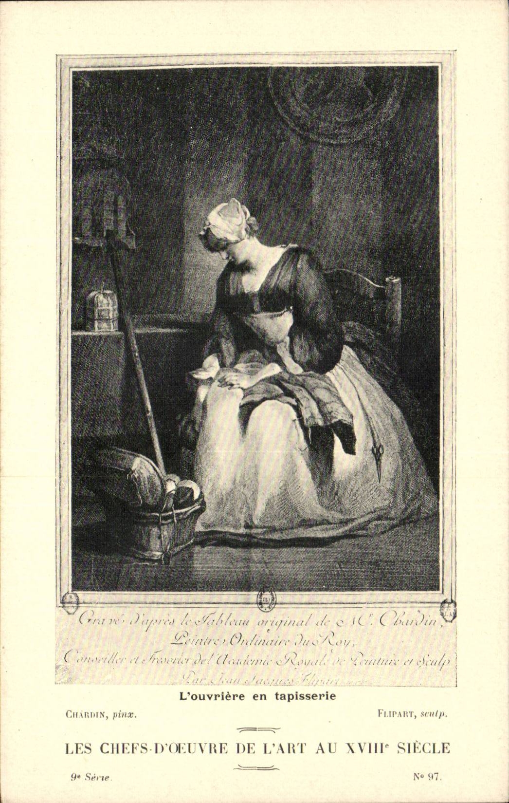 CPA Les chefs d'oeuvre de l'art L'ouvriere en tapisserie Chardin Flippart