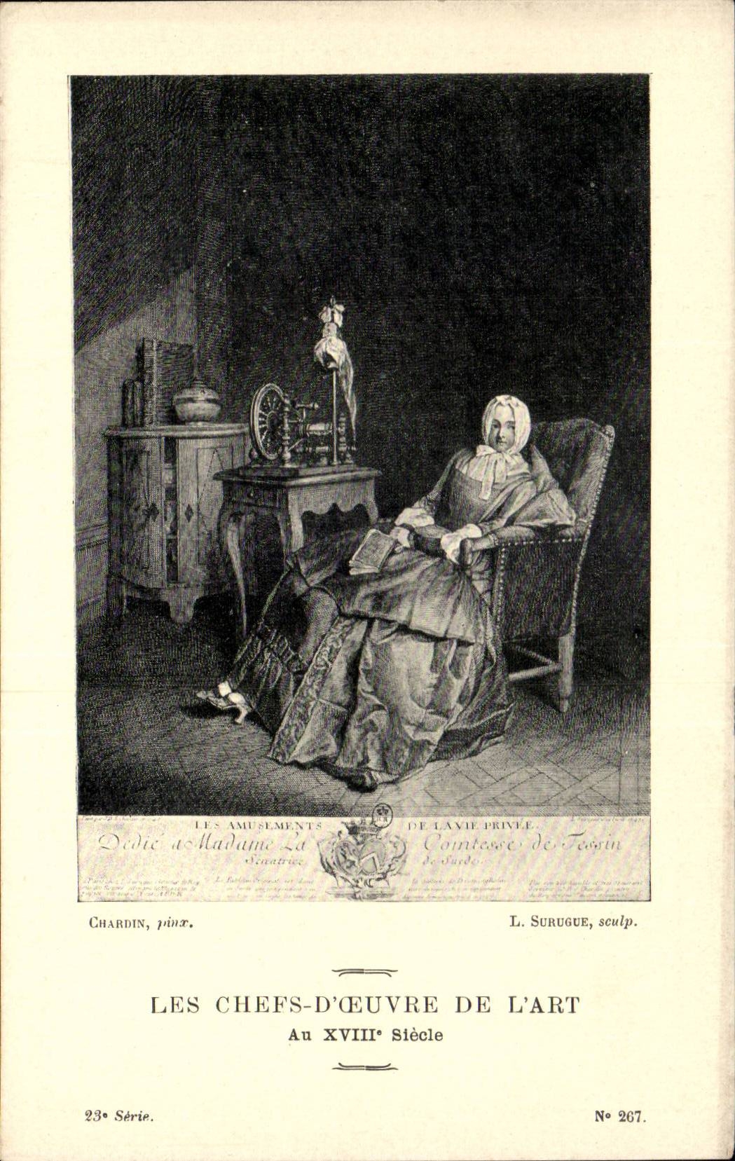 CPA Les chefs d'oeuvre de l'art Les amusements de la vue privee Chardin Suruge