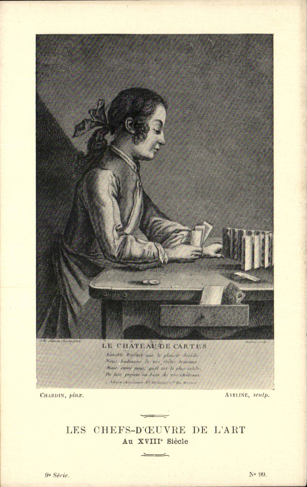 CPA Les chefs d'oeuvre de l'art Le chateau de cartes Chardin Aveline