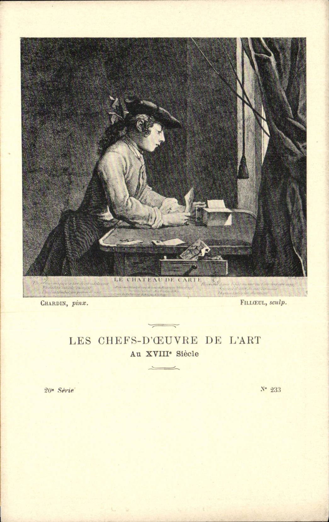 CPA Les chefs d'oeuvre de l'art Le chateau de cartes Chardin Filloeul