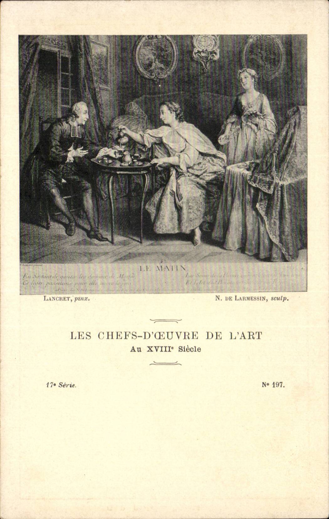 CPA Les chefs d'oeuvre de l'art Le matin Lancret De Larmessin