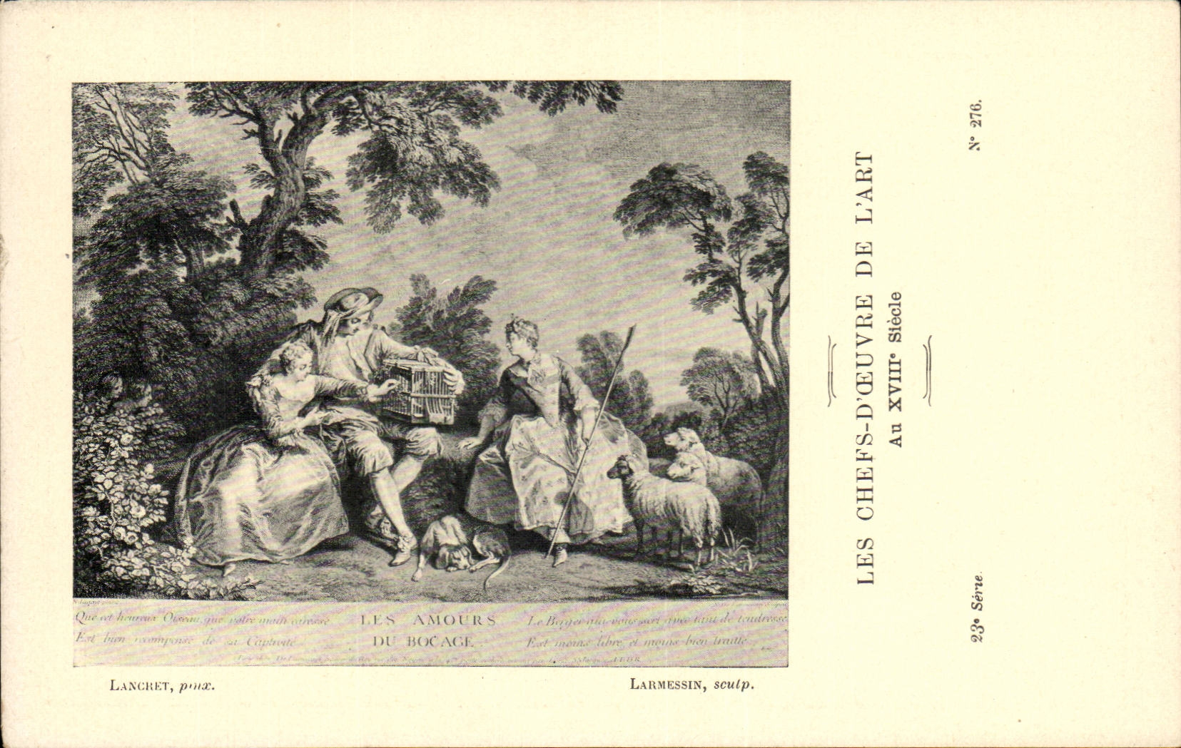 CPA Les chefs d'oeuvre de l'art Les amours de bocage Lancret Larmessin
