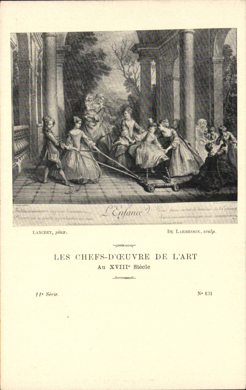 CPA Les chefs d'oeuvre de l'art L'enfance Lancret Larmessin