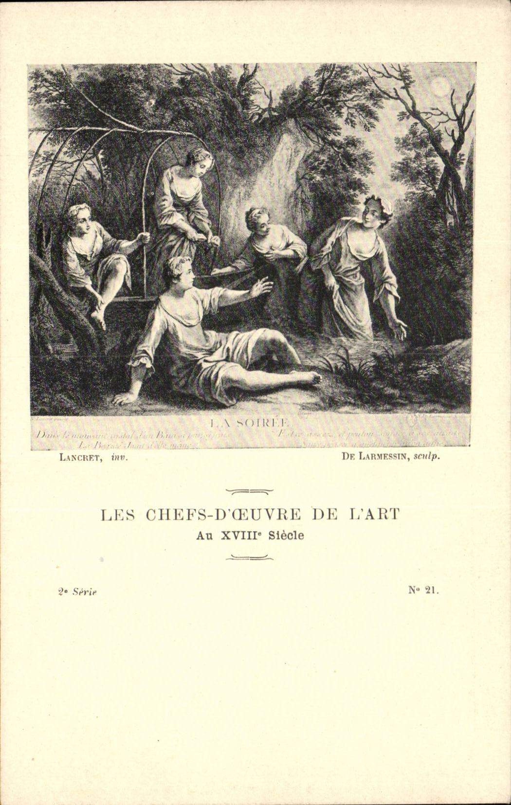 CPA Les chefs d'oeuvre de l'art La soiree Lancret Larmessin