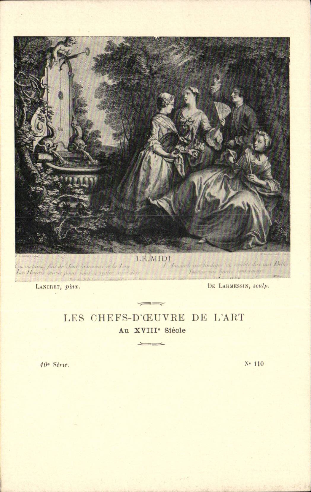 CPA Les chefs d'oeuvre de l'art Le midi Eventail Lancret Larmessin