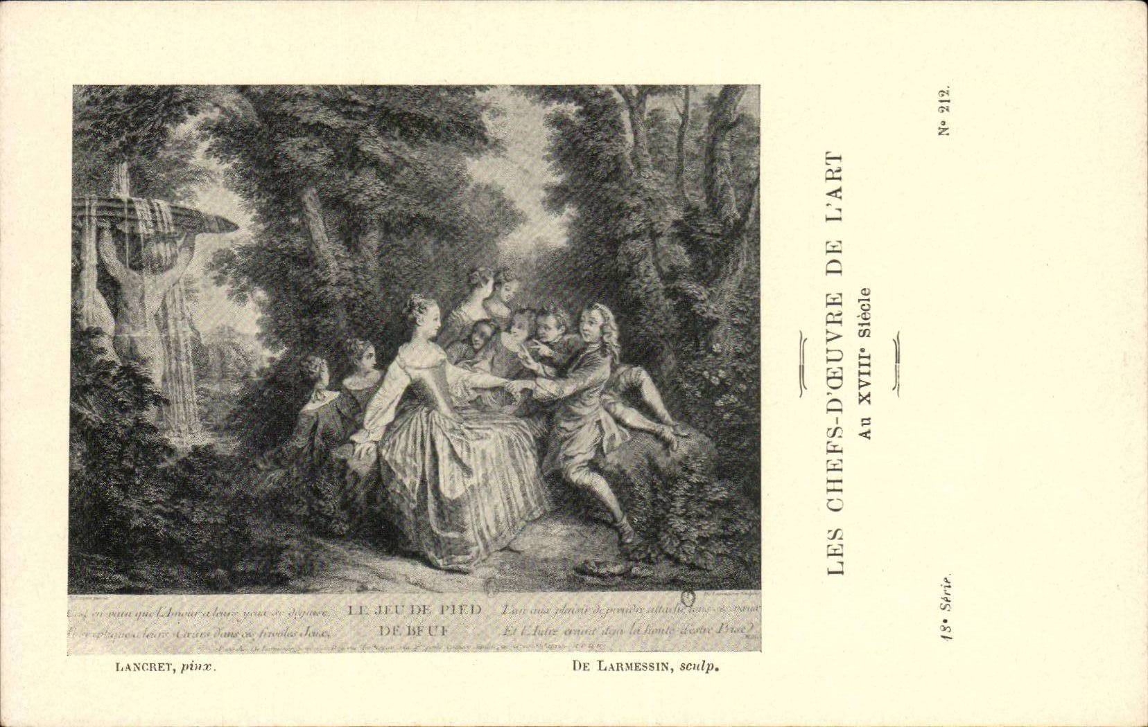 CPA Les chefs d'oeuvre de l'art Le jeu de pied de Beuf Lancret Larmessin