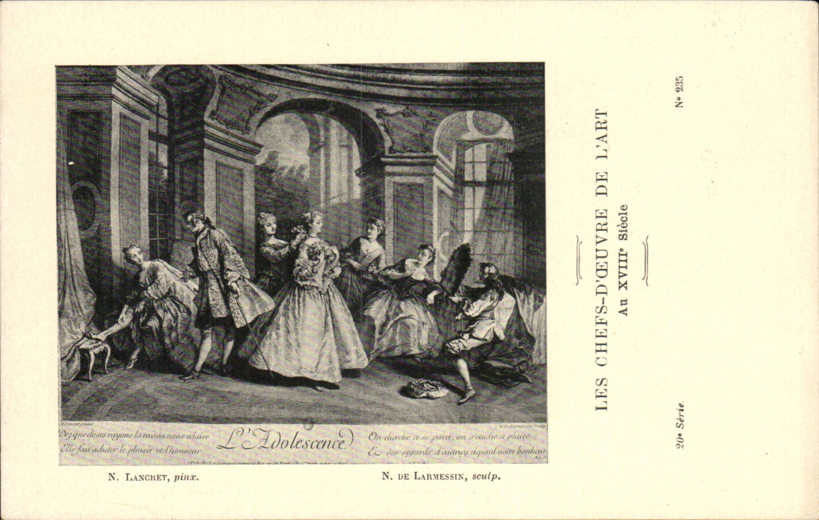 CPA Les chefs d'oeuvre de l'art L'adolescence Lancret Larmessin