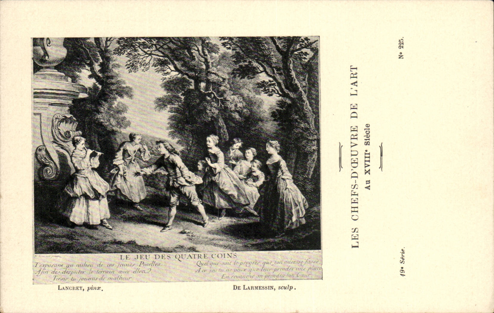 CPA Les chefs d'oeuvre de l'art Le jeu de quatre coins Lancret Larmessin