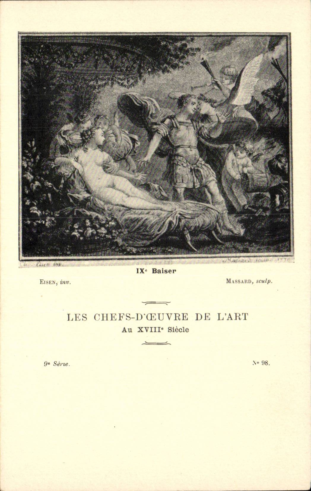 CPA Les chefs d'oeuvre de l'art Baiser Eisen Massard