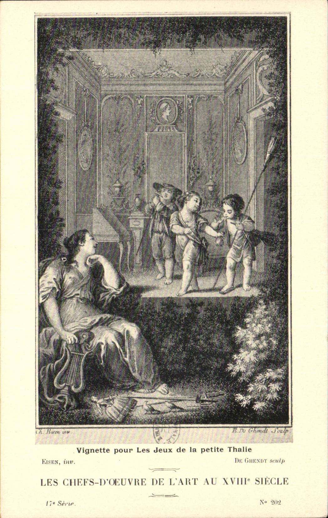 CPA Les chefs d'oeuvre de l'art Vignette pour les jeux de la petite Thalie Eisen Ghendt