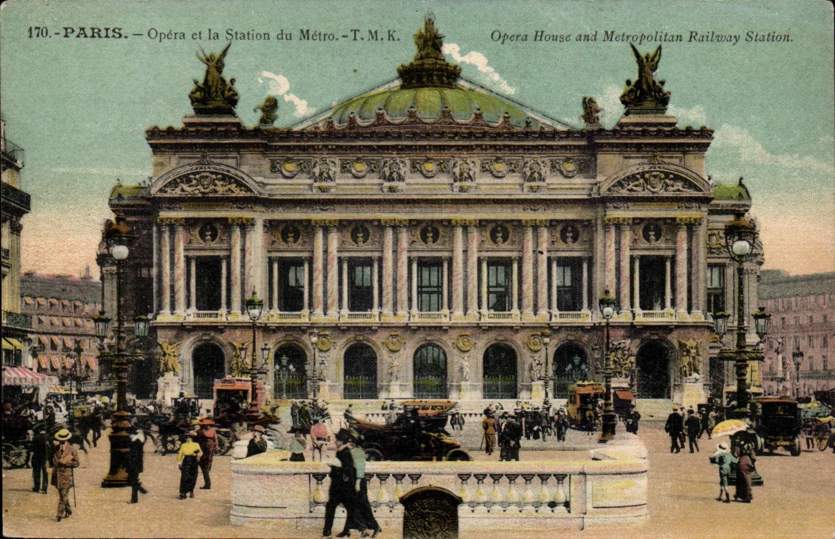 Paris CPA L'Opera et la station de Metro