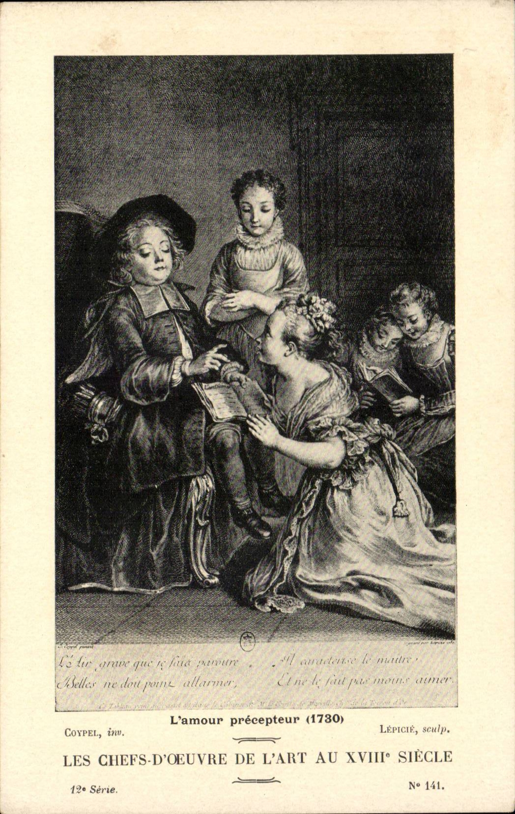 CPA Les chefs d'oeuvre de l'art au 18eme L'amour precepteur 1730 Coypel Lepicie