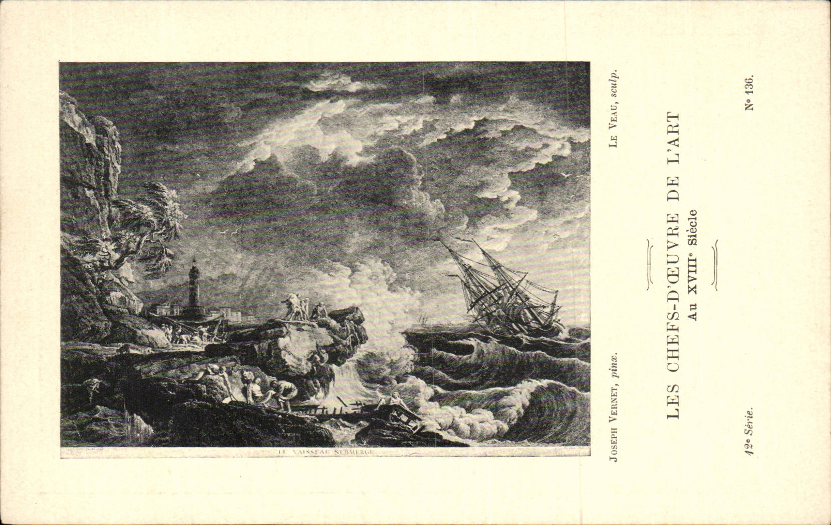 CPA Les chefs d'oeuvre de l'art au 18eme Bateau dans la tempete Vernet Le Veau 