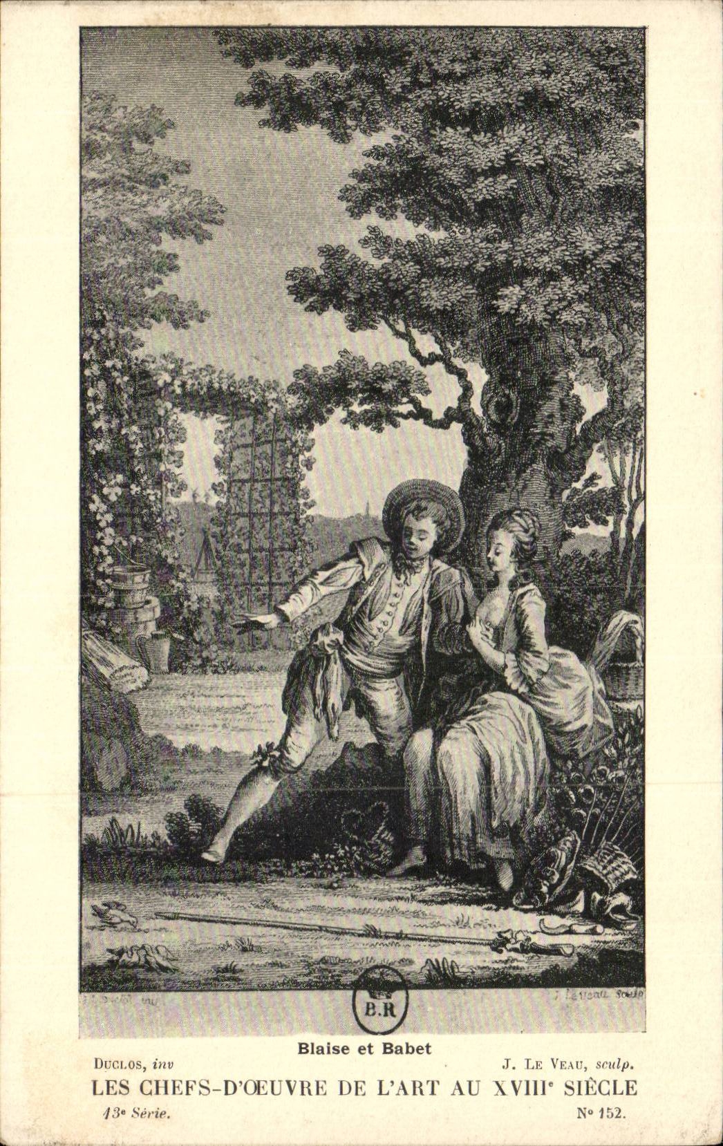 CPA Les chefs d'oeuvre de l'art au 18eme Blaise et Babet Duclos Le Veau